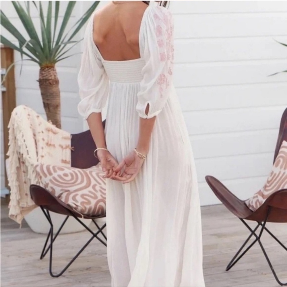 NWT Free People Wedgewood Dress in Ivory Size Large - Picture 2 of 5